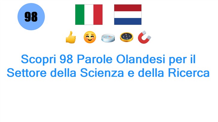 Scopri 98 Parole Olandesi per il Settore della Scienza e della Ricerca